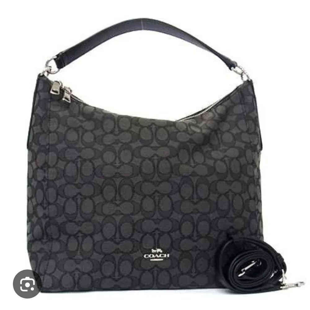 Coach Dark Gray Signature Hobo Bag